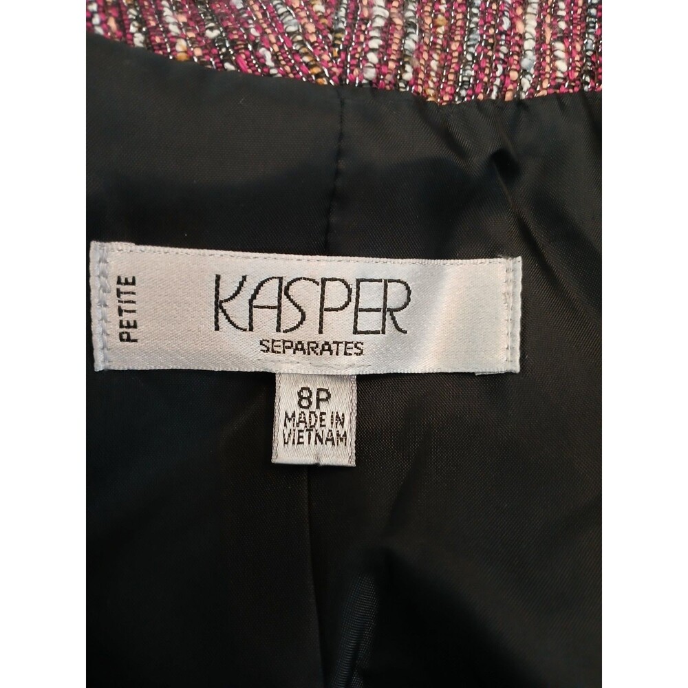 Kasper Separates Blazer Jacket Pink Tweed Women's 8/P Office Career - Picture 9 of 13